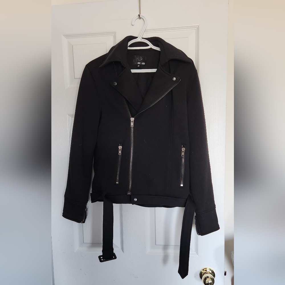 K2 thick sweater moto jacket